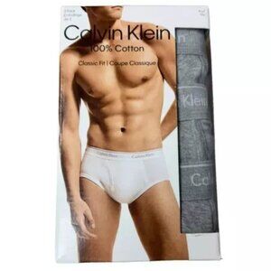 Calvin Klein Mens Sz 2XL Underwear BRIEFS Cotton Classic Fit 3 Pack Gray 9020